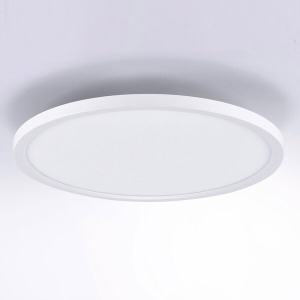 JUST LIGHT. GmbH Plafonieră LED Flat CCT, Ø 40 cm, alb, reglabil, Alb, Bucătărie, Plastic, Modern
