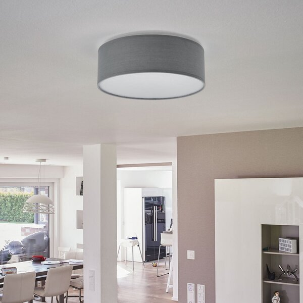Smartwares Plafonieră Ceiling Dream, Ø 30 cm, textil, gri, reglabil, Gri, Camera de zi / sufragerie, Țesătură / Textil, Modern