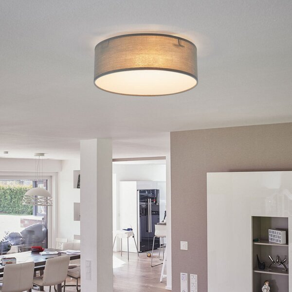 Smartwares Plafonieră Ceiling Dream, Ø 30 cm, textil, gri, reglabil, Gri, Camera de zi / sufragerie, Țesătură / Textil, Modern