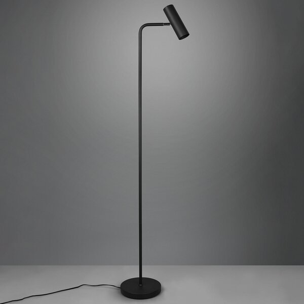 Trio Lighting Marley lampadar, negru, înălțime 151 cm, metal, Negru, Camera de zi / sufragerie, Metal, Modern, Umbrelă în picioare