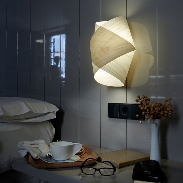 LZF LAMPS Orbit aplică de perete fildeș, reglabil, Lemn, Camera de zi / sufragerie, Lemn, Design