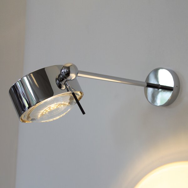 Top Light Aplică de perete PUK SIDES, 1 bec 30 cm crom, reglabil, Metalic, Camera de zi / sufragerie, Metal, Design, Perete forme speciale