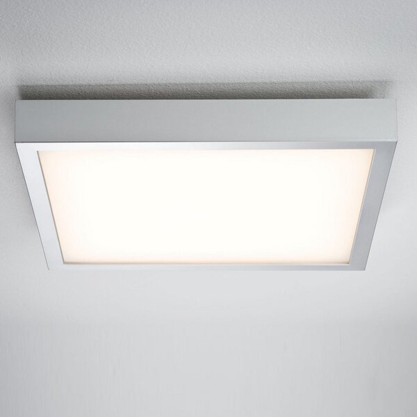 Paulmann Lunar panou LED, angular, crom, 40x40cm, Gri, Camera de zi / sufragerie, Metal