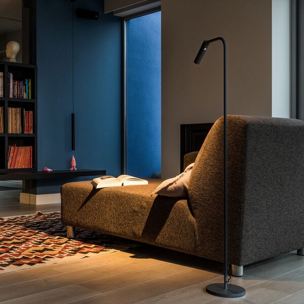 SLV Karpo Lampadar LED, cu dimabil, negru, reglabil, Negru, Studiu / Birou, Metal, Modern