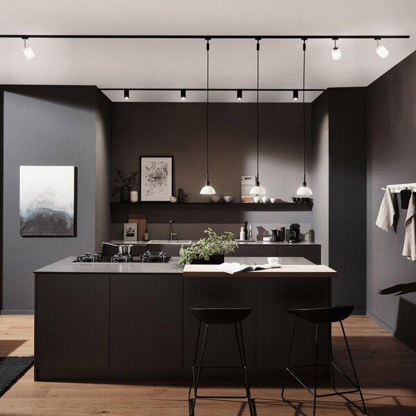 Paulmann URail pendul Sarrasani negru/opal, reglabil, Negru, Metal, Modern