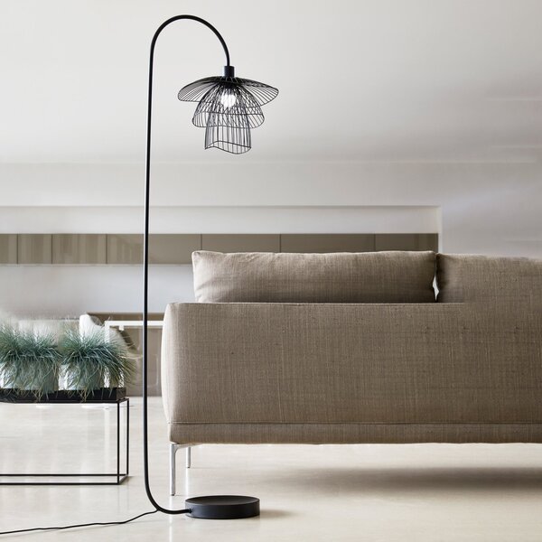 Forestier Papillon XS lampadar, negru, Negru, Camera de zi / sufragerie, Metal, Design