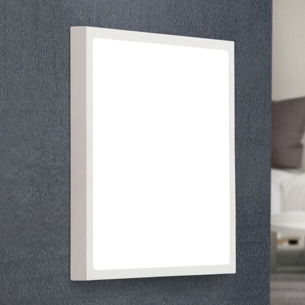 ORION Aplică de perete cu LED Vika, pătrat, alb, 30x30cm, Alb, Camera de zi / sufragerie, Metal, Modern