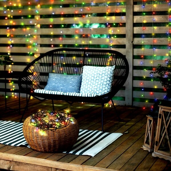 Solight 1V101-M - Ghirlandă LED de exterior, 100 LED-uri, 8 moduri, IP44, 13 m, multicoloră