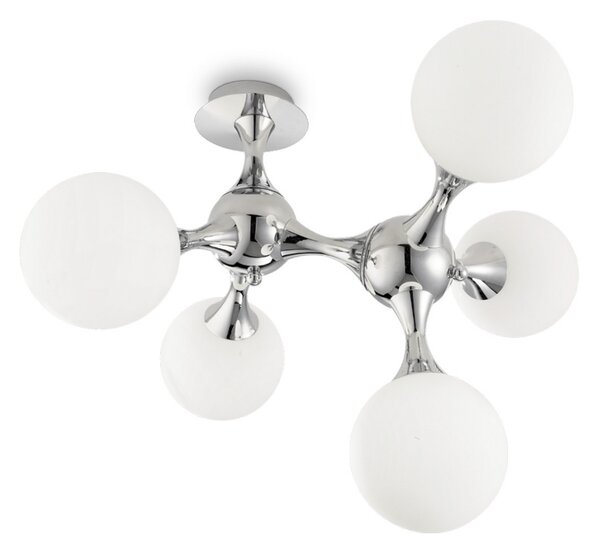 Ideallux Plafonieră Nodi Bianco 5 becuri E14, reglabil, Metalic, Camera de zi / sufragerie, Metal, Modern