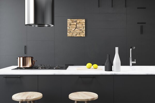 Ceas de perete din sticla pătrat Wall Arhitectura Bej