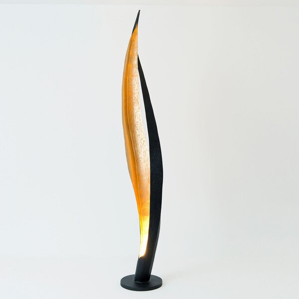 Holländer Lampă de podea Barbone, maro-negru, auriu, Auriu / Alamă, Camera de zi / sufragerie, Metal, Design