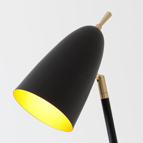Holländer Lampă de podea Obelisco, abajur înclinabil, negru, Negru, Camera de zi / sufragerie, Metal, Modern
