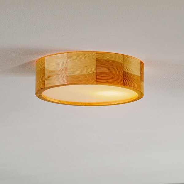 Envostar Kerio plafonieră, Ø 27 cm, pin natural, reglabil, Lemn, Camera de zi / sufragerie, Lemn, Modern