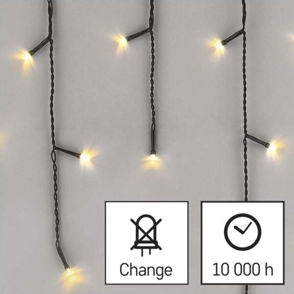 Ghirlandă LED de exterior, 200xLED/8 moduri, 8,6m, IP44, alb cald