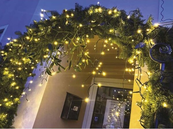 Ghirlandă LED de exterior, 200xLED/8 moduri, 8,6m, IP44, alb cald