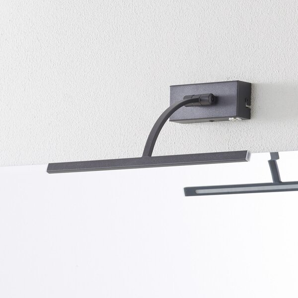 Freelight Aplică de perete LED Matisse, lățime 34 cm, negru, reglabil, Negru, Camera de zi / sufragerie, Metal, Modern