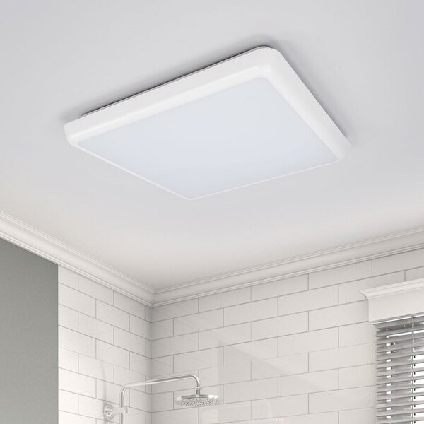 Arcchio plafonieră LED Augustin, 30 x cm, alb, IP54, Alb, Baie, Plastic, Modern