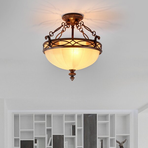 FEISS Plafonieră distanțată de tavan Drawing Room 39,3cm, reglabil, Maro / Rugină, Camera de zi / sufragerie, Metal, Antichitate