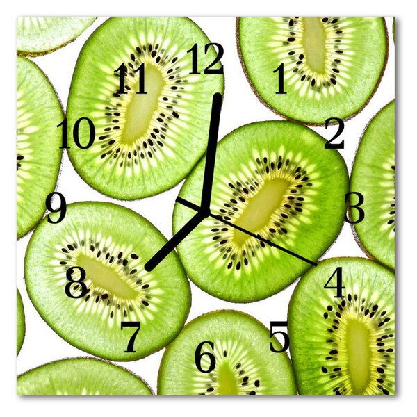 Ceas de perete din sticla pătrat Kiwi Bucătărie Verde