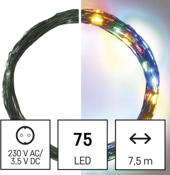 Ghirlandă LED pentru exterior 75xLED/12,5m IP44 multicolor