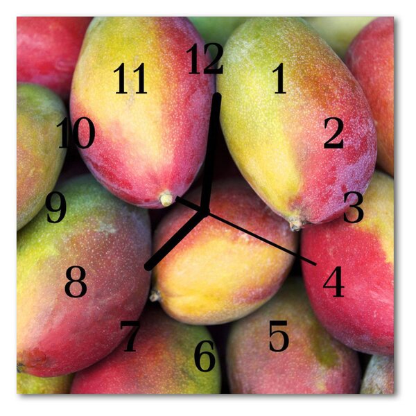 Ceas de perete din sticla pătrat Fructe Bucătărie Multi-colorat