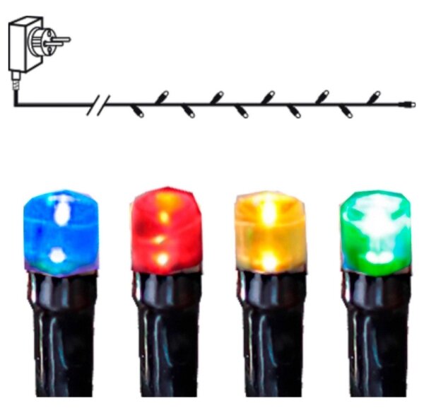 Eglo 410711 - Ghirlandă LED pentru exterior Seria LED, 80 LED, 8 m, IP44, multicoloră