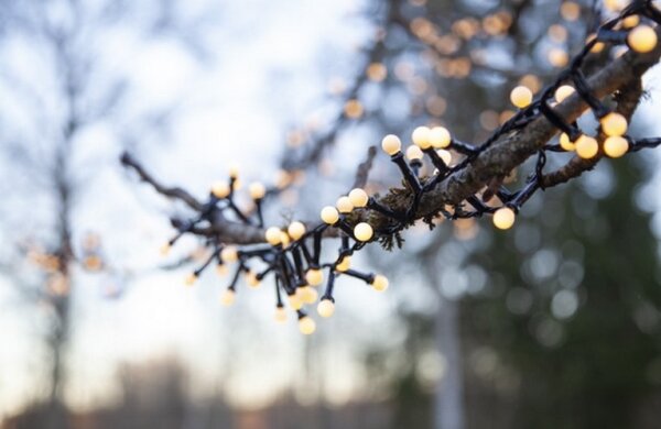 Instalație LED de Crăciun de exterior BERRY MINI 300xLED/8 funcții 11m IP44 alb cald Eglo