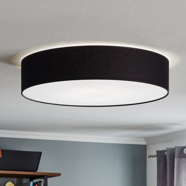 TK Lighting Plachetă Rondo, gri închis Ø 60cm, reglabil, Negru, dormitor, Țesătură / Textil, Modern