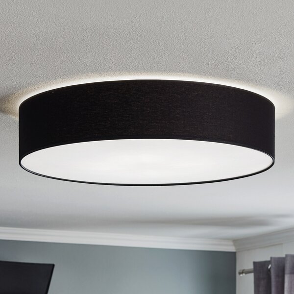 TK Lighting Plachetă Rondo, gri închis Ø 60cm, reglabil, Negru, dormitor, Țesătură / Textil, Modern