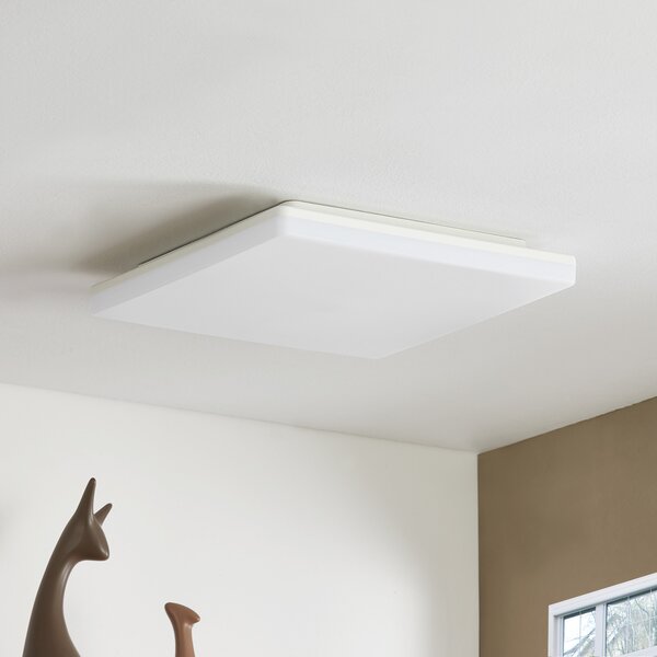 PRIOS Prios LED plafonieră Artin, 33 cm, alb, unghiulară, senzor, Alb, Baie, Plastic, Modern