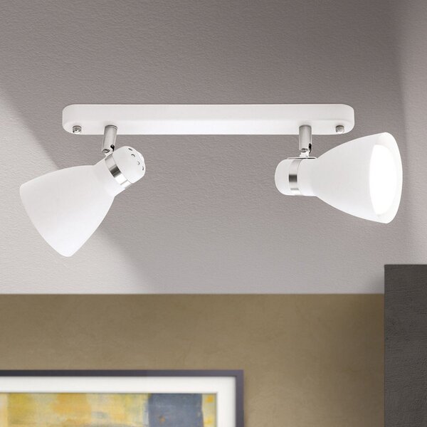 ORION Spot tavan School, 2 becuri, alb, reglabil, Alb, Camera de zi / sufragerie, Metal, Modern