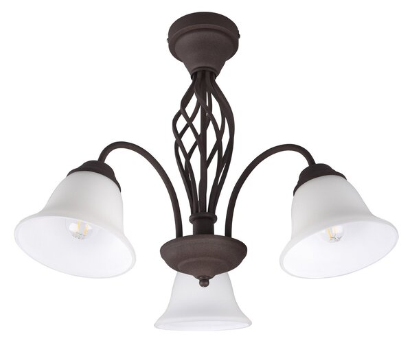 Trio Lighting Plafonieră Rustica, ruginiu, 3 becuri, reglabil, Maro / Rugină, Camera de zi / sufragerie, Metal, Antichitate