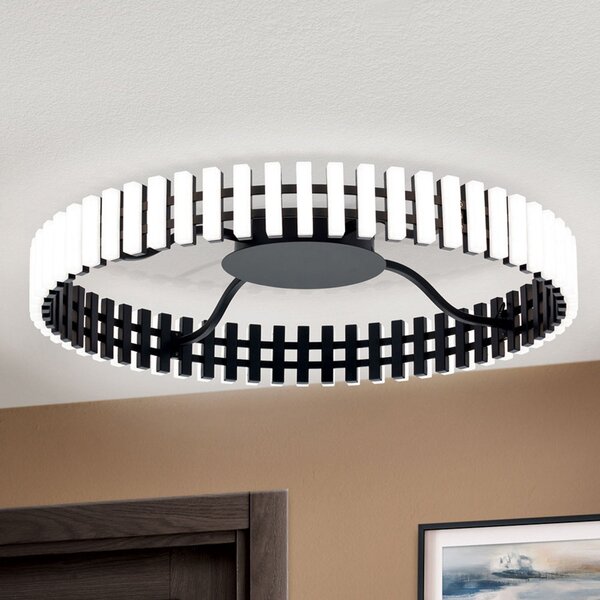 ORION Plafonieră Mansion cu LED, alb-negru Ø 63 cm, reglabil, Negru, Camera de zi / sufragerie, Metal, Modern