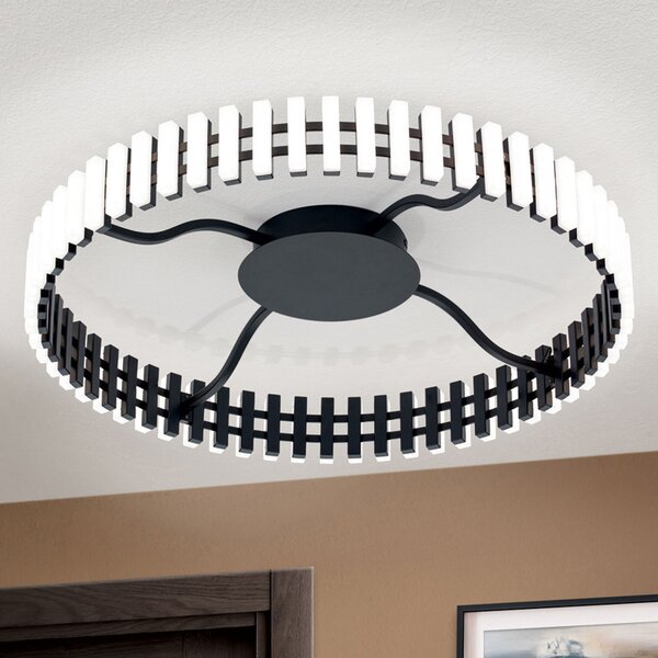 ORION Plafonieră Mansion cu LED, alb-negru Ø 63 cm, reglabil, Negru, Camera de zi / sufragerie, Metal, Modern