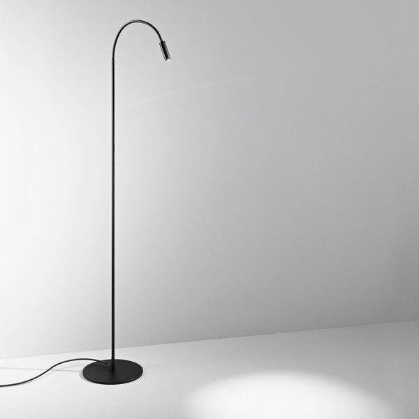 Egger Licht EGG DLS LED lampadar Zooom, braț flexibil, culoare platină, Gri, Camera de zi / sufragerie, Metal, Modern, Lumină de lectură