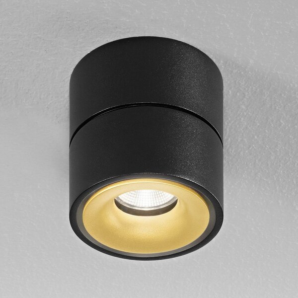 Egger Licht EGG DLS LED spot de plafon Clippo S, negru-auriu, reglabil, Negru, Studiu / Birou, Metal, Modern