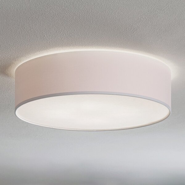 TK Lighting Plafonieră Rondo, albă, Ø 50 cm, reglabil, Alb, dormitor, Țesătură / Textil, Modern