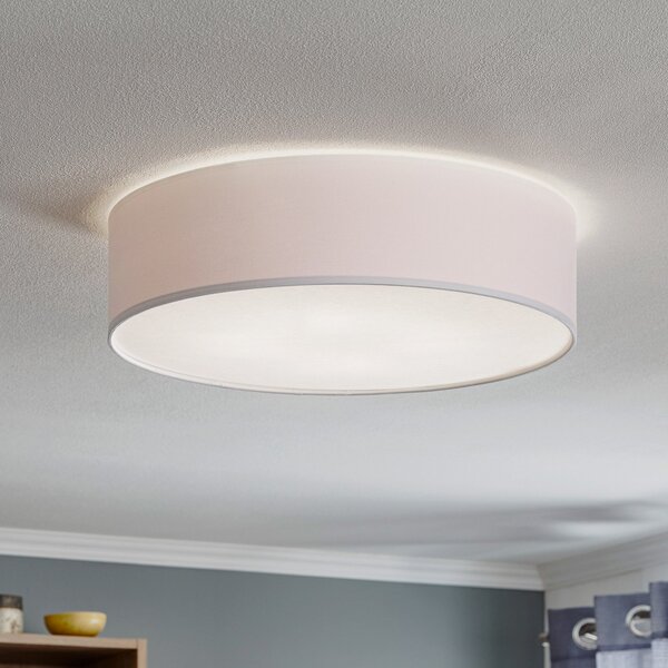TK Lighting Plafonieră Rondo, albă, Ø 50 cm, reglabil, Alb, dormitor, Țesătură / Textil, Modern