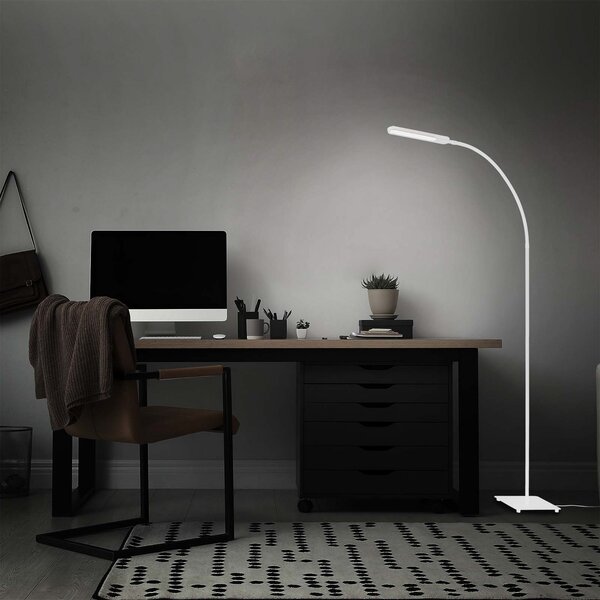 Briloner Servo lampadar LED, reglabil, CCT, alb, reglabil, Alb, Studiu / Birou, Metal, Modern, Lumină de lectură