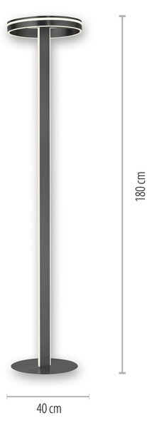 Q-Smart-Home Paul Neuhaus Q-VITO lampadar LED, antracit, reglabil, Negru, Camera de zi / sufragerie, Metal