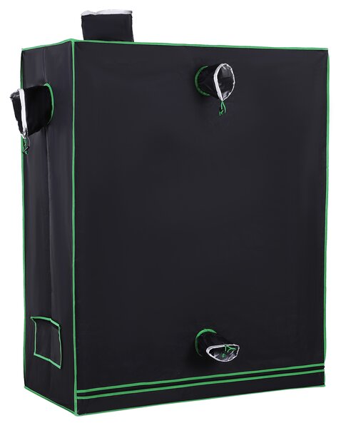 Outsunny Cort Hidroponic pentru Cultivare din Oxford 600D cu 3 Prize de Aer Reglabile și Fereastră, 120x60x150 cm, Negru | Aosom Romania