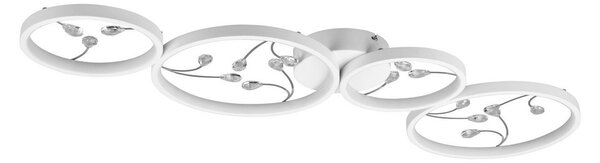 Trio Lighting Plafonieră cu LED-uri Groovy patru lumini albe 4.000K, reglabil, Alb, Camera de zi / sufragerie, Metal