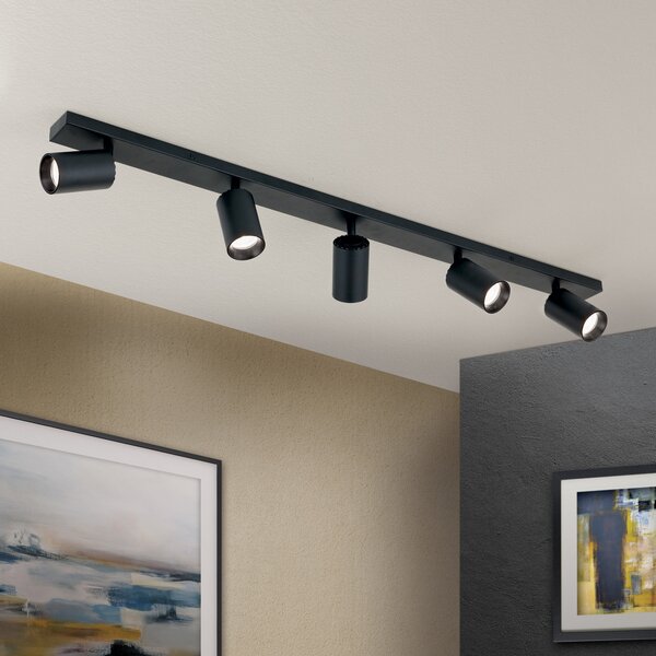ORION Spot de tavan Sean, negru, aluminiu, 100 cm lungime, GU10, reglabil, Negru, Hol, Metal, Modern