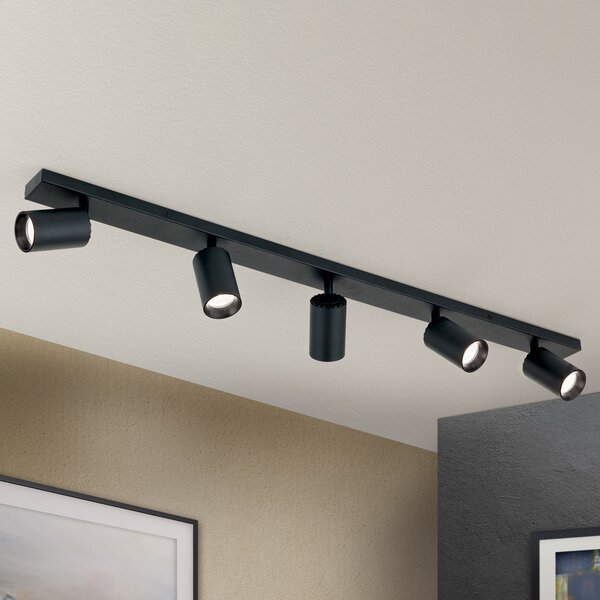 ORION Spot de tavan Sean, negru, aluminiu, 100 cm lungime, GU10, reglabil, Negru, Hol, Metal, Modern