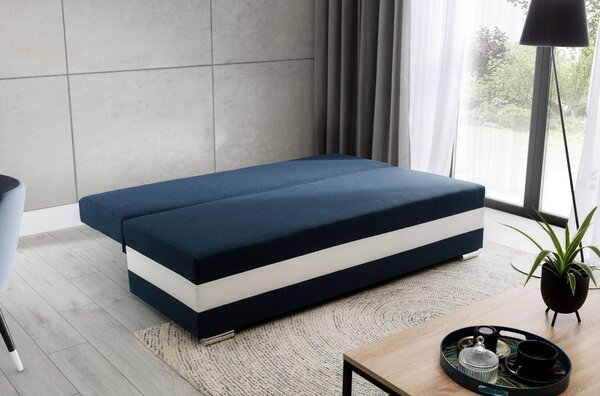 Canapea trei locuri Callera (albastru + alb). Promo -21%. 1025411