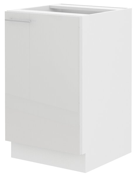 Dulap inferior de bucătărie sub chiuvetă Lavera 50 ZL 1F BB (Alb + Alb lucios). 1032351