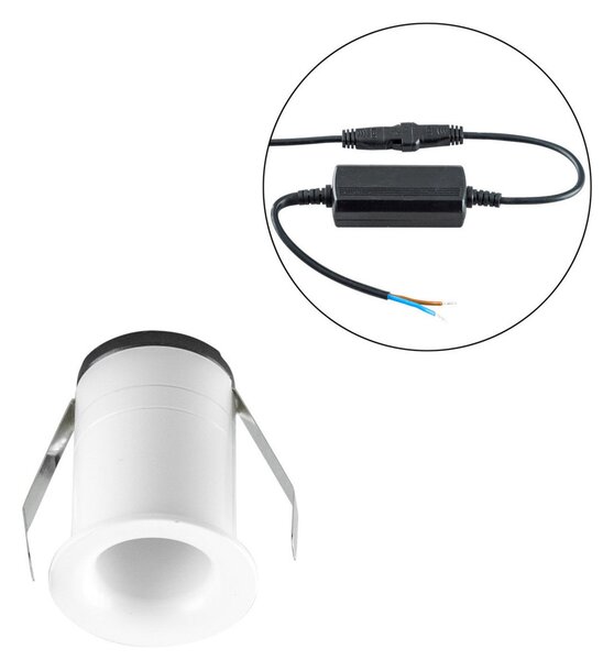 EVN Noblendo LED plafonieră încastrată albă Ø 3,5 cm, reglabil, Alb, Camera de zi / sufragerie, Metal, Modern, Corpuri de iluminat încastrate rotunde