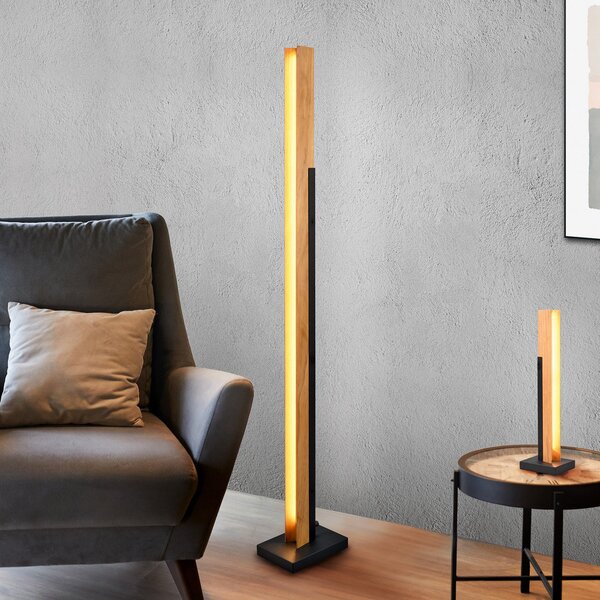 Trio Lighting Lampadar LED Kerala cu dimmer tactil, reglabil, Lemn, Camera de zi / sufragerie, Lemn, Modern