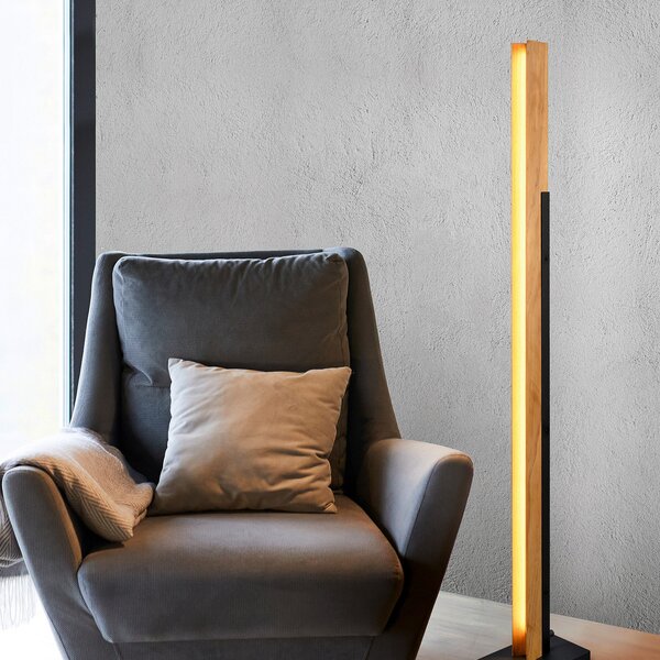 Trio Lighting Lampadar LED Kerala cu dimmer tactil, reglabil, Lemn, Camera de zi / sufragerie, Lemn, Modern