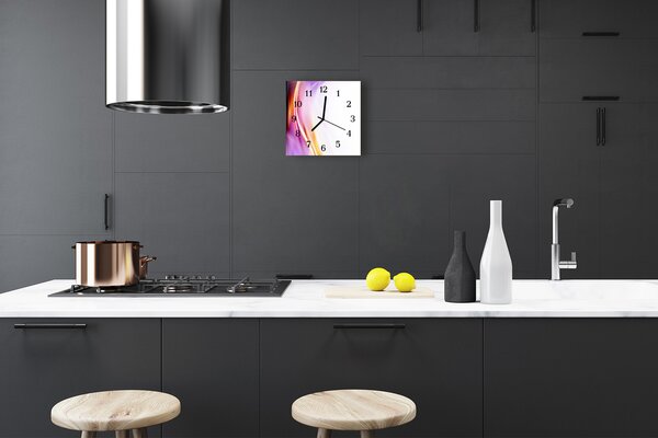 Ceas de perete din sticla pătrat Rezumat Art Multi-colorat